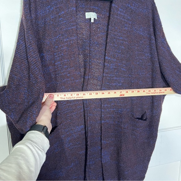 Lucky Brand Crochet Poncho Cardigan Maroon and Blue Size XS/S Wool Open Front - Picture 6 of 12